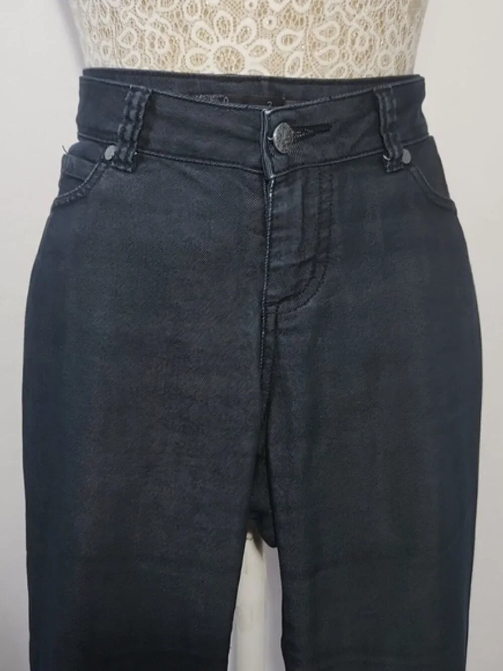 Prana Women SZ 2 Black Low Rise Straight Pocket Denim Jean Pants Hiking Outdoor